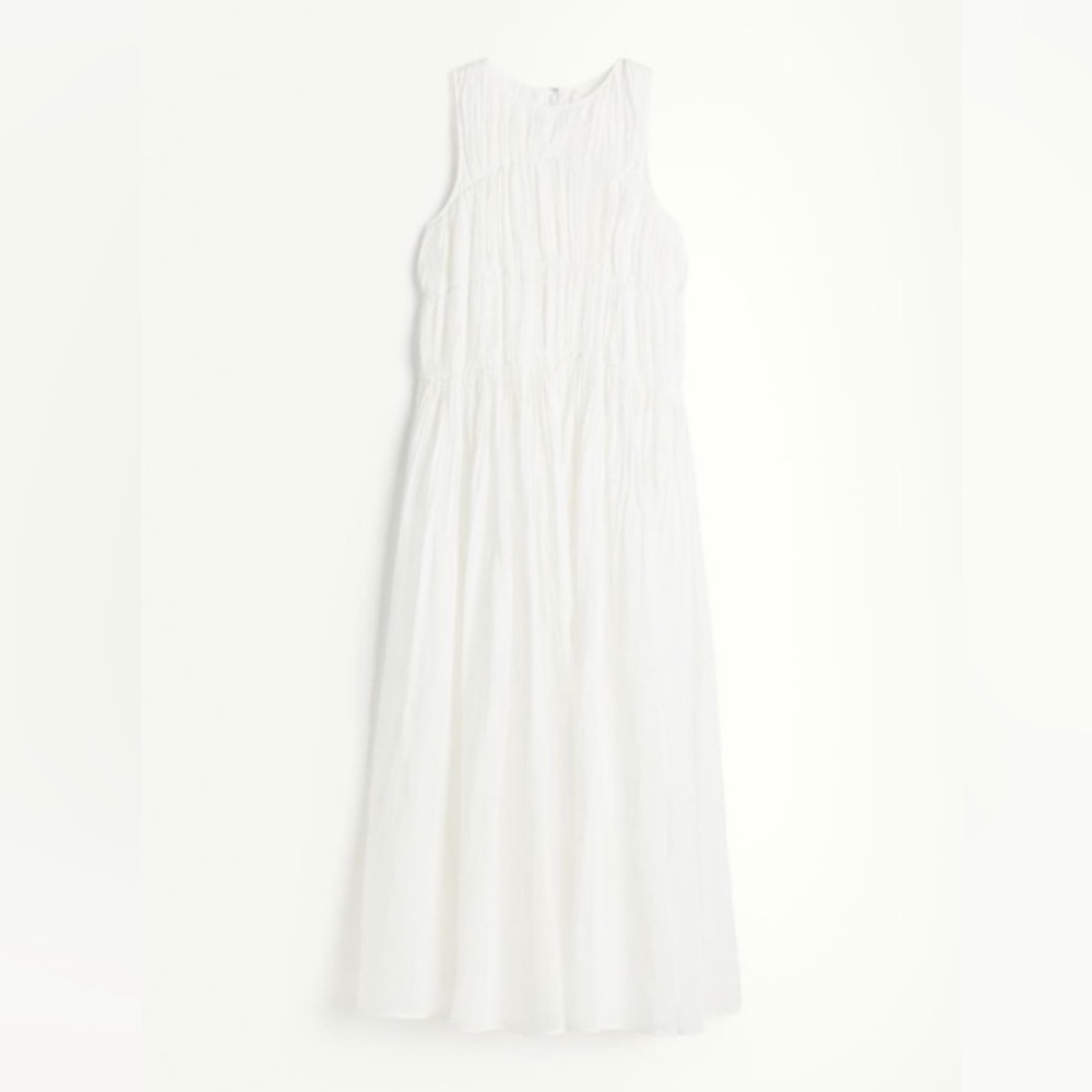 NWT! H&M Ramie Maxi Dress in White Size Small - Picture 3 of 10